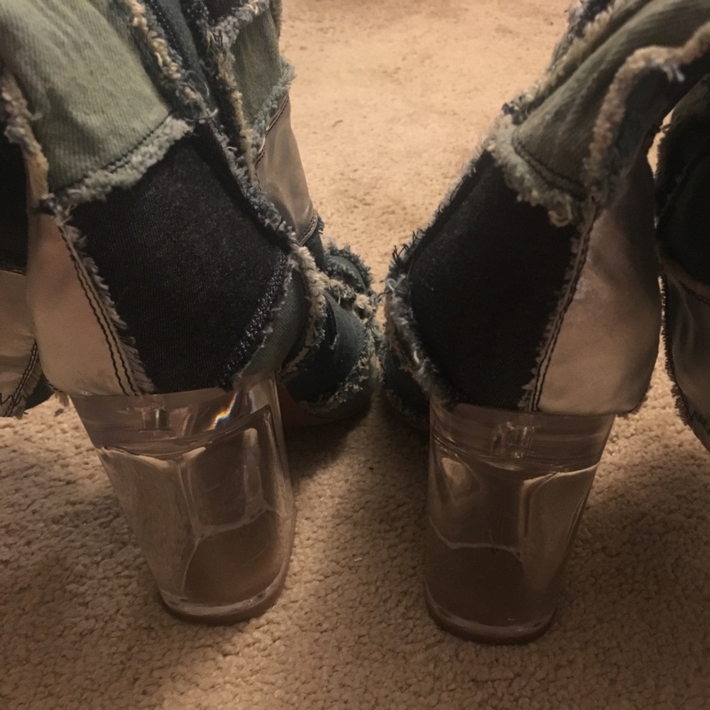 Jeffrey Campbell Denim Patchwork Boots - Picture 4 of 5